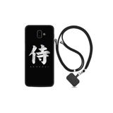 kilifland Samsung Galaxy J6 Plus ile Uyumlu Kılıf Desenli Silikon Ipli Boyun Askılı Samurai 1340