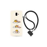kilifland Samsung Galaxy J6 Plus ile Uyumlu Kılıf Desenli Silikon Ipli Boyun Askılı Sweety Egg 1322