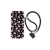 kilifland Samsung Galaxy J6 Plus ile Uyumlu Kılıf Desenli Silikon Ipli Boyun Askılı Unicorn Flowers 1406