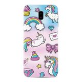 Kılıfland Samsung Galaxy J6 Plus ile Uyumlu Kılıf, Desenli Unicorn Mektup, Silikon, Renkli