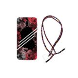 Kılıfland Samsung Galaxy J6 Plus ile Uyumlu Kılıf, Rasta Desenli, Boyun Askılı, Silikon, Çiçek Motifli