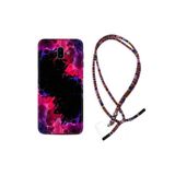 Kılıfland Samsung Galaxy J6 Plus ile Uyumlu Kılıf, Rasta Desenli, Boyun Askılı, Silikon, Çok Renkli