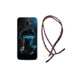 kilifland Samsung Galaxy J6 Plus ile Uyumlu Kılıf Rasta Ipli Boyun Askılı Desenli Silikon Alone 1668
