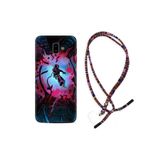 kilifland Samsung Galaxy J6 Plus ile Uyumlu Kılıf Rasta Ipli Boyun Askılı Desenli Silikon Astronot Attack 1702