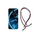 kilifland Samsung Galaxy J6 Plus ile Uyumlu Kılıf Rasta Ipli Boyun Askılı Desenli Silikon Blue Planet 1610