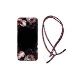 kilifland Samsung Galaxy J6 Plus ile Uyumlu Kılıf Rasta Ipli Boyun Askılı Desenli Silikon Dark Flowers 1906