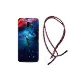 kilifland Samsung Galaxy J6 Plus ile Uyumlu Kılıf Rasta Ipli Boyun Askılı Desenli Silikon Deep Woman 1844