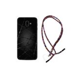kilifland Samsung Galaxy J6 Plus ile Uyumlu Kılıf Rasta Ipli Boyun Askılı Desenli Silikon Dikenli Tel 1779