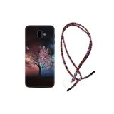kilifland Samsung Galaxy J6 Plus ile Uyumlu Kılıf Rasta Ipli Boyun Askılı Desenli Silikon Heaven Tree 1859