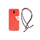 kilifland Samsung Galaxy J6 Plus ile Uyumlu Kılıf Rasta Ipli Boyun Askılı Desenli Silikon Kedoş 1735