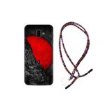 kilifland Samsung Galaxy J6 Plus ile Uyumlu Kılıf Rasta Ipli Boyun Askılı Desenli Silikon Kırmızı Gezegen 1713