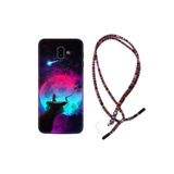 kilifland Samsung Galaxy J6 Plus ile Uyumlu Kılıf Rasta Ipli Boyun Askılı Desenli Silikon Lost Warrior 1840