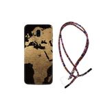 kilifland Samsung Galaxy J6 Plus ile Uyumlu Kılıf Rasta Ipli Boyun Askılı Desenli Silikon Map Planet 1656