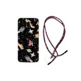 kilifland Samsung Galaxy J6 Plus ile Uyumlu Kılıf Rasta Ipli Boyun Askılı Desenli Silikon Planet Animals 1771