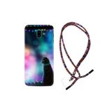 kilifland Samsung Galaxy J6 Plus ile Uyumlu Kılıf Rasta Ipli Boyun Askılı Desenli Silikon Window Cat 1787