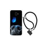 kilifland Samsung Galaxy J6 Plus ile Uyumlu Kılıf Resimli Desenli Silikon Boyun Askılı Butterfly Cat 1891