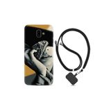 kilifland Samsung Galaxy J6 Plus ile Uyumlu Kılıf Resimli Desenli Silikon Boyun Askılı Butterfly Girl 1837