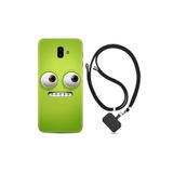 kilifland Samsung Galaxy J6 Plus ile Uyumlu Kılıf Resimli Desenli Silikon Boyun Askılı Green 1832