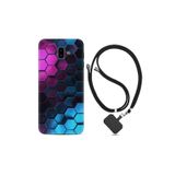 kilifland Samsung Galaxy J6 Plus ile Uyumlu Kılıf Resimli Desenli Silikon Boyun Askılı Petek 1825