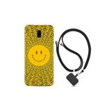 kilifland Samsung Galaxy J6 Plus ile Uyumlu Kılıf Resimli Desenli Silikon Boyun Askılı Smile 1862