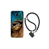 kilifland Samsung Galaxy J6 Plus ile Uyumlu Kılıf Resimli Desenli Silikon Boyun Askılı Troll Cat 1897