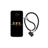 kilifland Samsung Galaxy J6 Plus ile Uyumlu Kılıf Resimli Desenli Silikon Boyun Askılı Üç Maymun 1871