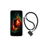 kilifland Samsung Galaxy J6 Plus ile Uyumlu Kılıf Silikon Desen Boyun Askılı Boks Eldiveni 1763