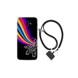 kilifland Samsung Galaxy J6 Plus ile Uyumlu Kılıf Silikon Desen Boyun Askılı Colorful Astronot 1727