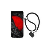 kilifland Samsung Galaxy J6 Plus ile Uyumlu Kılıf Silikon Desen Boyun Askılı Kırmızı Gezegen 1713
