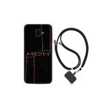 kilifland Samsung Galaxy J6 Plus ile Uyumlu Kılıf Silikon Desen Boyun Askılı Meow 1657