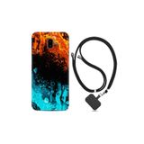 kilifland Samsung Galaxy J6 Plus ile Uyumlu Kılıf Silikon Desen Boyun Askılı Orange Blue Color 1665