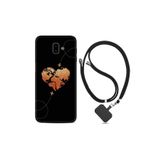 kilifland Samsung Galaxy J6 Plus ile Uyumlu Kılıf Silikon Desen Boyun Askılı Plane Heart 1721