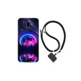 kilifland Samsung Galaxy J6 Plus ile Uyumlu Kılıf Silikon Desen Boyun Askılı Star Planet 1652