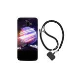 kilifland Samsung Galaxy J6 Plus ile Uyumlu Kılıf Silikon Desen Boyun Askılı Super Planet 1797