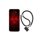 kilifland Samsung Galaxy J6 Plus ile Uyumlu Kılıf Silikon Desen Boyun Askılı Virus 1654