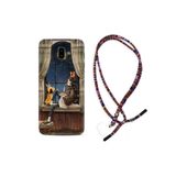 kilifland Samsung Galaxy J6 Plus ile Uyumlu Kılıf Uyumlu Ipli Boyun Askılı Desenli Silikon Ananas Camera Glass 1358
