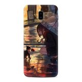 Kılıfland Samsung Galaxy J6 Plus Kılıf, Desenli Kız ve Kedi, Silikon