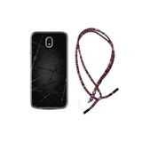 kilifland Samsung Galaxy J7 Pro ile Uyumlu Kılıf Rasta Ipli Boyun Askılı Desenli Silikon Dikenli Tel 1779