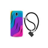 kilifland Samsung Galaxy J7 Pro ile Uyumlu Kılıf Silikon Desen Boyun Askılı Renk Cümbüşü 1631