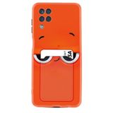 Kılıfland Samsung Galaxy M12 ile Uyumlu Kartlıklı Silikon Kılıf, Orange