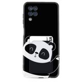 Kılıfland Samsung Galaxy M12 ile Uyumlu Kartvizitli Kartlıklı Desenli Silikon Kılıf, Bay Bay Panda, Siyah