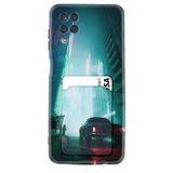 Kılıfland Samsung Galaxy M12 ile Uyumlu Kartvizitli Kartlıklı Desenli Silikon Kılıf, Night Cars, Siyah