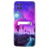 Kılıfland Samsung Galaxy M12 ile Uyumlu Kartvizitli Kartlıklı Desenli Silikon Kılıf, Purple Way