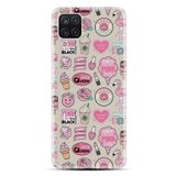 kilifland Samsung Galaxy M12 ile Uyumlu Kılıf Desenli Silikon Resimli Donut Flamingo St-1415