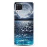 kilifland Samsung Galaxy M12 ile Uyumlu Kılıf Desenli Silikon Resimli Great Moon St-1301