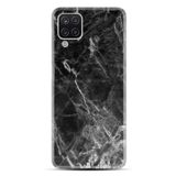 kilifland Samsung Galaxy M12 ile Uyumlu Kılıf Desenli Silikon Resimli Kara Mermer St-1375
