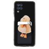 Kılıfland Samsung Galaxy M12 ile Uyumlu Kılıf, Kartvizitli Kartlıklı, Desenli Silikon, Üzgün Ördek, Siyah