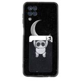 Kılıfland Samsung Galaxy M12 ile Uyumlu Kılıf, Kartvizitli Kartlıklı, Silikon, Panda Moon Desenli, Siyah