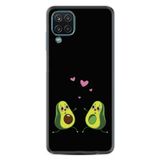 Kılıfland Samsung Galaxy M12 ile Uyumlu Silikon Kılıf, Aşık Avokadolar Desen, Siyah