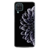 Kılıfland Samsung Galaxy M12 ile Uyumlu Silikon Kılıf, Çiçek Deseni, Siyah